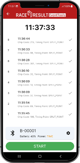 At remote checkpoints, scan your participants as they come through and send the time directly to your event file. All data is backed up to your device in case you need to process this later.