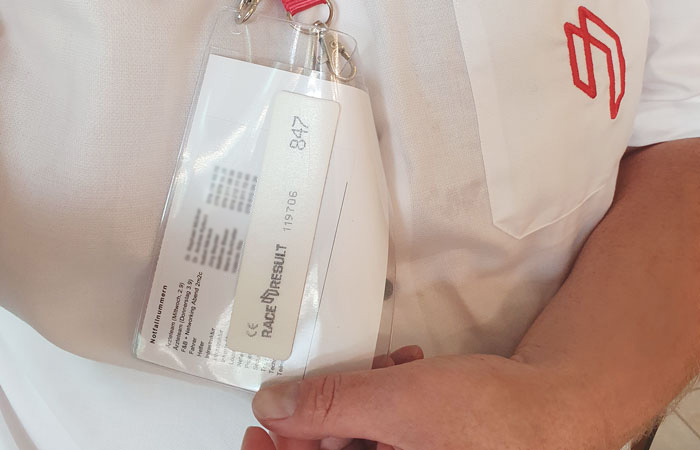  Transponder attached to the back of the badge