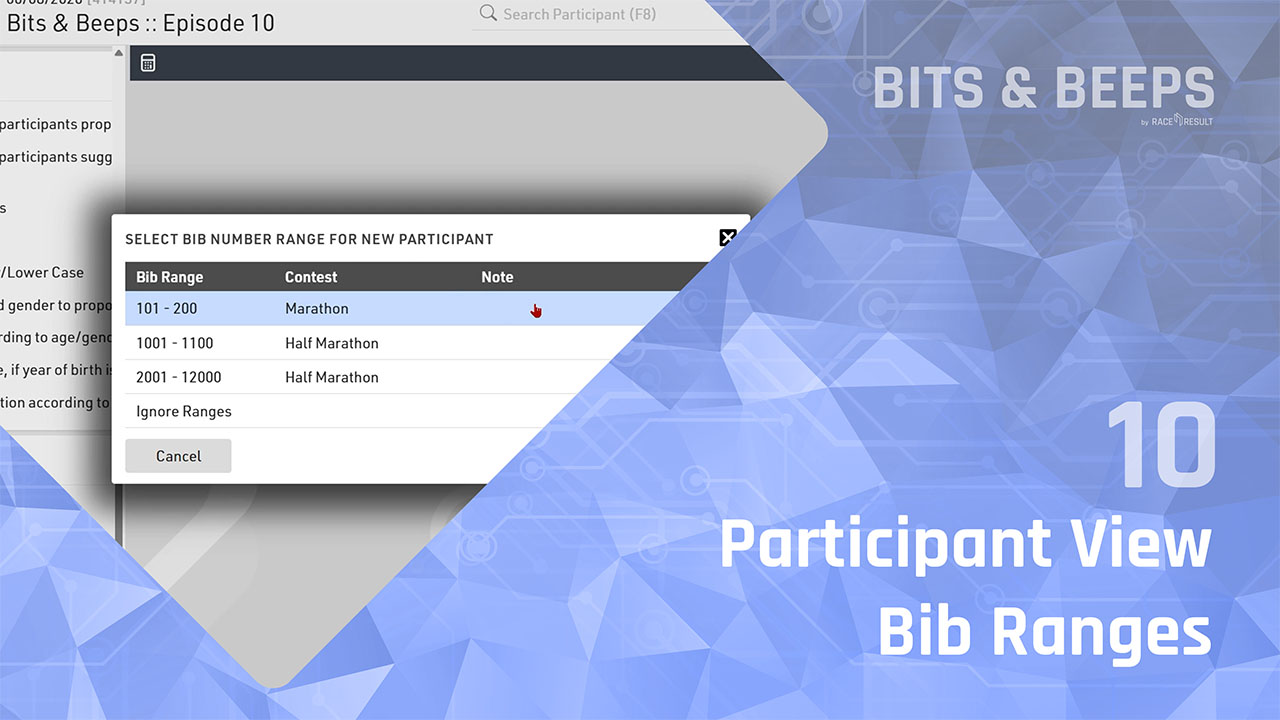 Participant View Updates & Bib Ranges